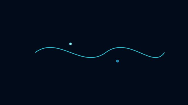 Minimalist animated sine wave with floating particles on dark animation 4k background, for tech and, science motion