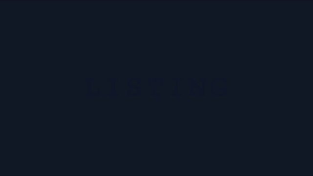 Minimalist listing text animation on dark 4k background, for real estate, and e-commerce marketing typography
