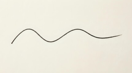 Obraz premium Continuous flowing wavy line in dark gray on a light beige background