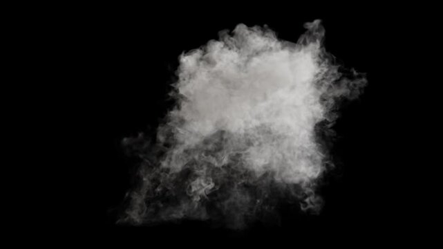Multiple grenade explosions with white smoke and dust rising up - 60 fps, 4K Pro Res with mask pass