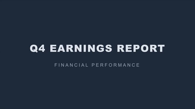 Q4 earnings report financial performance presentation for corporate business analysis and quarterly fiscal results animation 4k