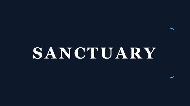 Sanctuary minimalist typography motion with serif font and subtle animated accents animation 4k motion minimalist
