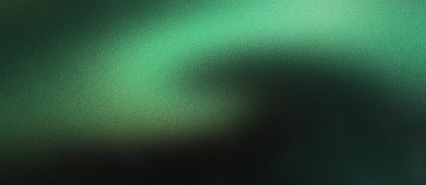 Emerald green grainy gradient background with soft light leak. Dark teal textured blur wallpaper for cinematic web design. Moody abstract noise overlay for creative social media marketing.