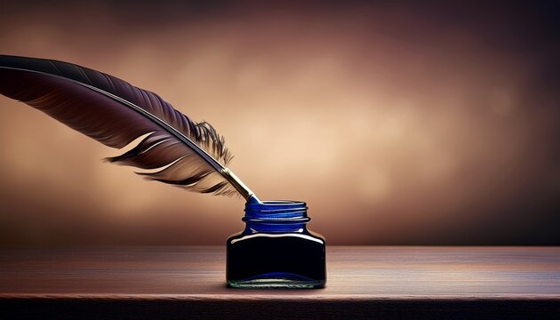 quill pen and ink well