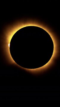 moment of totality during the 2026 solar eclipse when the moon cast a shadow over the sun 
