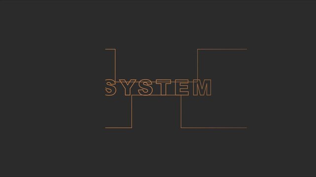 Minimalist system text animation with geometric lines and modern typography for tech and corporate branding 4k