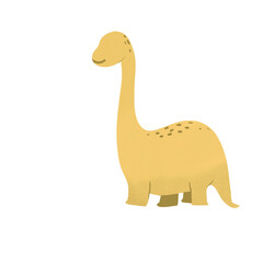 Cute Handdrawn Brachiosaurus Illustration © Rahayu
