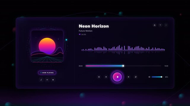 Living Music Player Audio Reactive Interface
