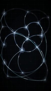 Global currency flow network with glowing value streams arcing between financial hubs seamless loop in rich charcoal tones vertical 9:16