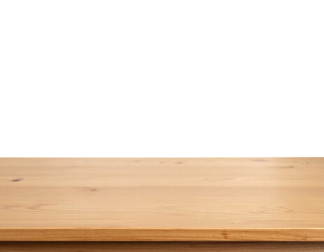 Empty wooden table surface for product display featuring natural light brown grain texture&nbsp;