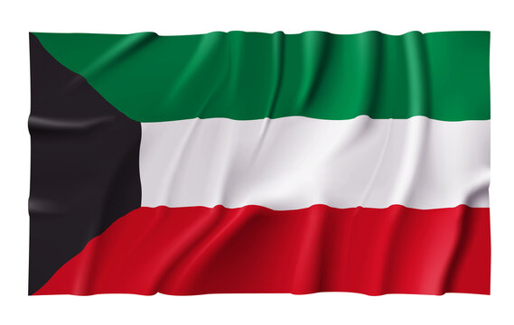 Waving Kuwait Flag