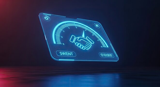 Digital Gauge Displaying Partnership and Agreement Meter.