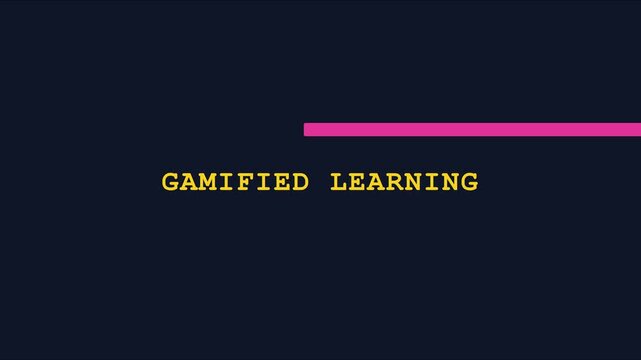 Gamified learning concept: modern educational motion title card for e-learning and digital training programs animation 4k