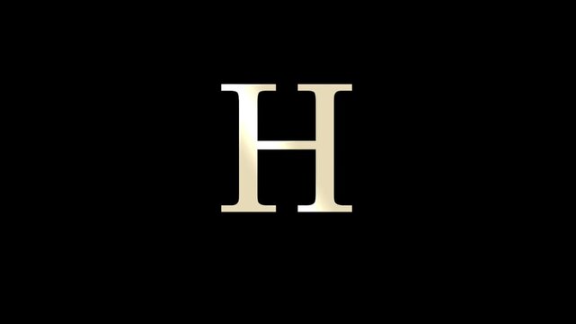English alphabet letter H with white particles and transparent background, beautiful letter