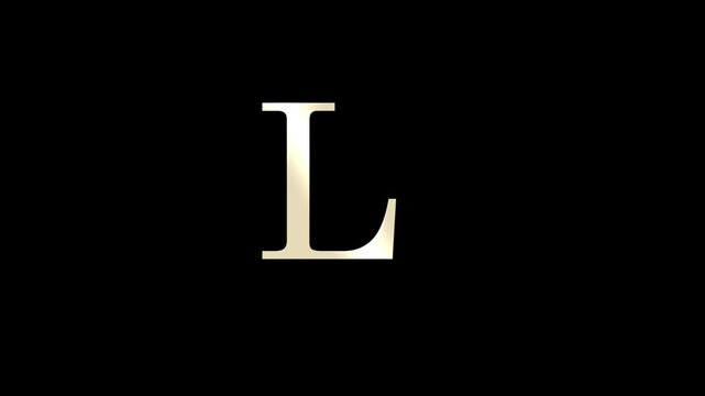 The letter L of the English alphabet with white particles and a transparent background, a beautiful letter