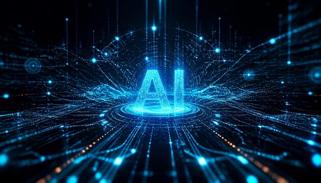 AI Technology Network with Digital Intelligence Background