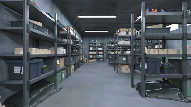 倉庫　3DCGレンダリング
