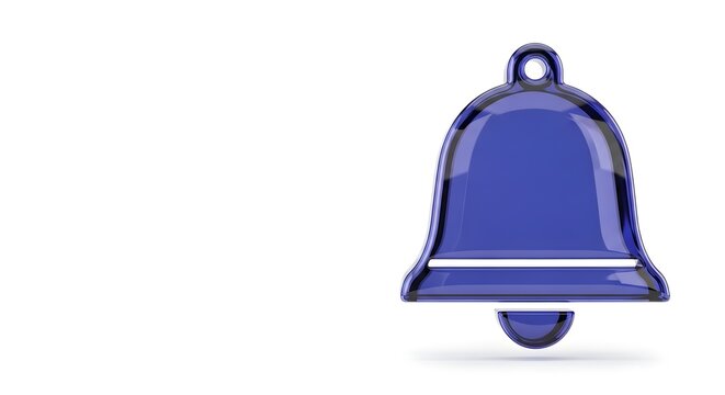 Blue metal bell with clapper.