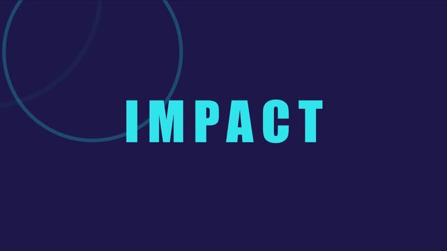 Impact typography motion with bold cyan text on dark blue animation 4k background, for corporate presentations, and digital media branding