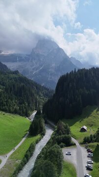 Rosenlaui Valley in the Bernese Oberland, Switzerland and Alpine Landscape