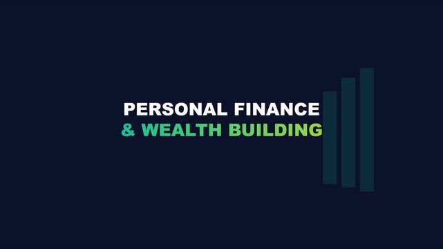 Personal finance and wealth building animated with growing bar chart for financial planning and investment success animation 4k