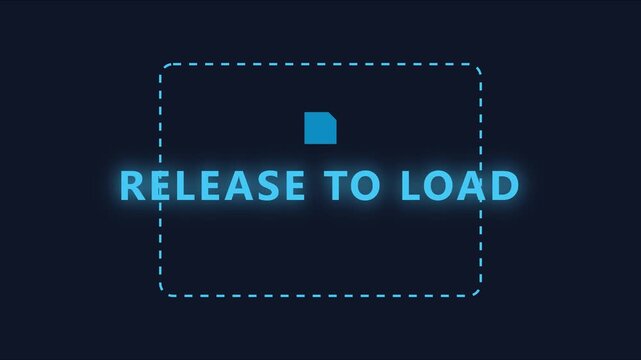 Release to load interactive ui animation with glowing blue text and minimalist 4k pull to refresh user interface