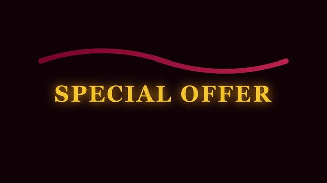Special offer text animation with red wave for marketing and sales promotions 4k discount