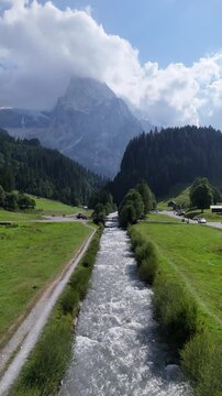 Rosenlaui Valley in the Bernese Oberland, Switzerland and Alpine Landscape