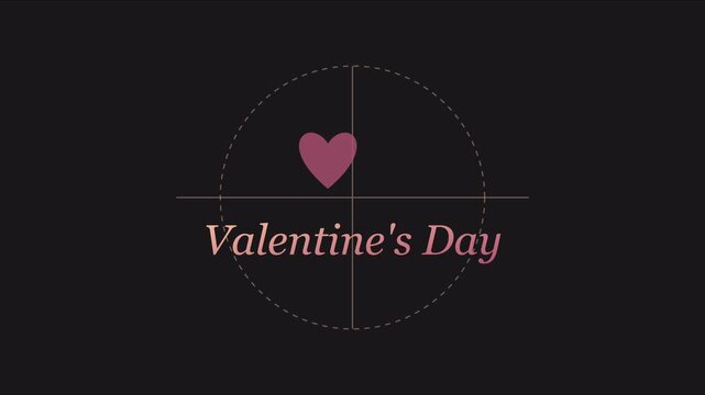 Valentine's day minimalist motion with animated heart and typography for romantic holiday greeting cards and social media animation 4k