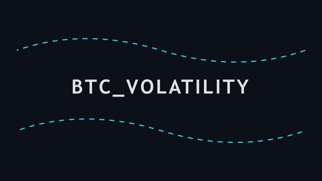 Btc volatility concept: cryptocurrency market price fluctuations and financial risk analysis motion animation 4k