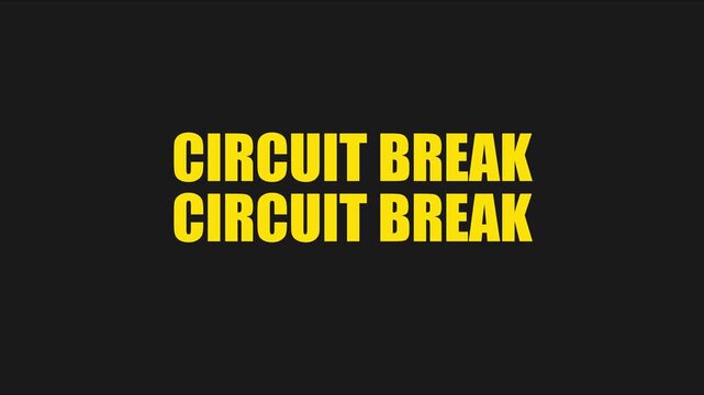 Circuit break typography motion bold yellow text animation on dark 4k background, for tech and, industrial concepts