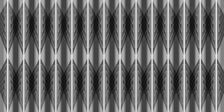 Abstract Geometric Monochrome Line Pattern with Layered Vertical Stripes and Zigzag Vector