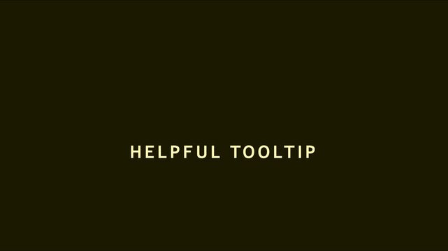 Helpful tooltip animation with click for info bubble pop-up 4k information