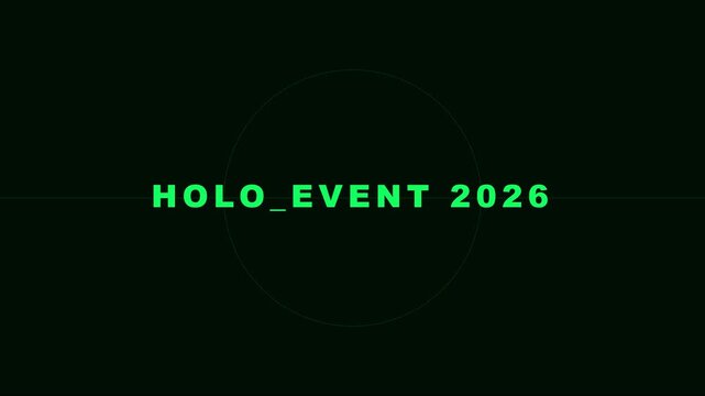 Holo event 2026 digital interface futuristic hud technology animation 4k background