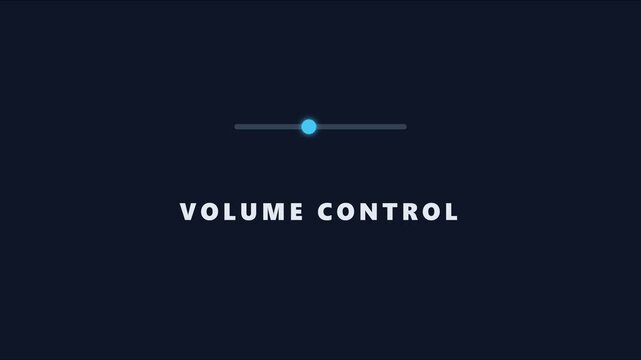Interactive volume control slider ui animation for digital media interfaces 4k