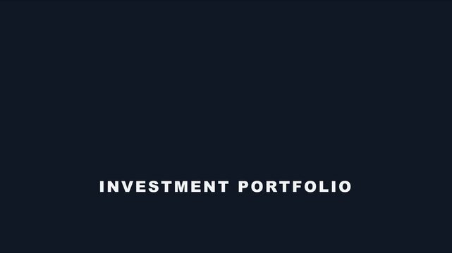 Investment portfolio pie chart animation for financial data analysis and business growth strategy presentation 4k