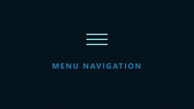 Menu navigation minimalist motion with animated lines and typography animation 4k interface