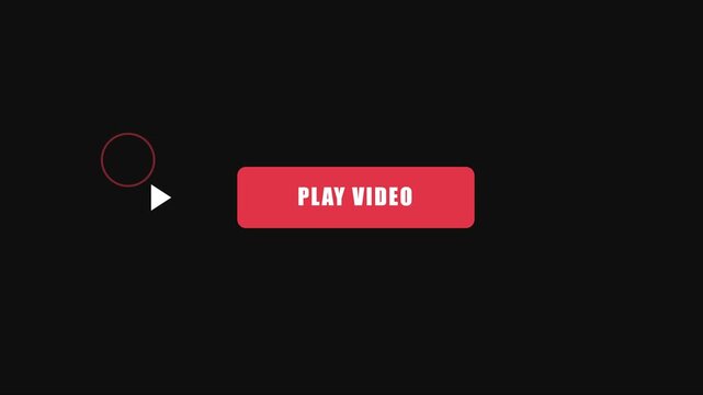 Play button animation with moving circular cursor interaction for web and app ui 4k
