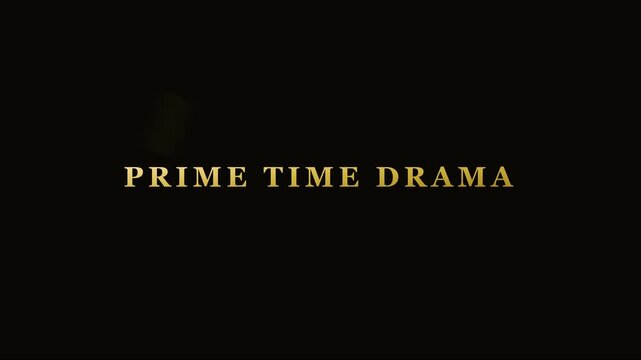 Prime time drama gold text title sequence for cinematic and television production animation 4k