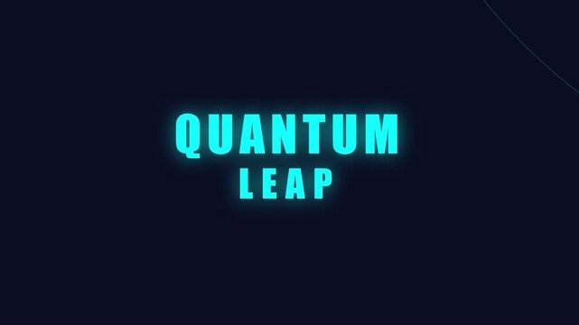 Quantum leap neon text animation with orbital science for futuristic technology and innovation concepts 4k
