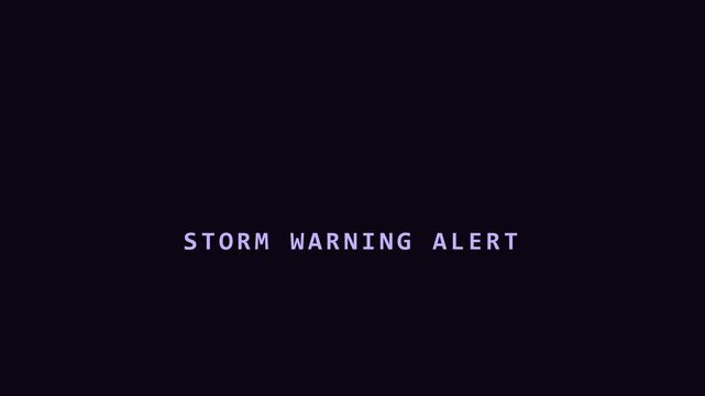 Storm warning alert motion with animated tornado for weather forecast and emergency broadcast systems animation 4k