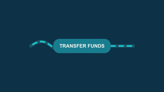 Transfer funds animated button for digital banking and online payment interface animation 4k finance