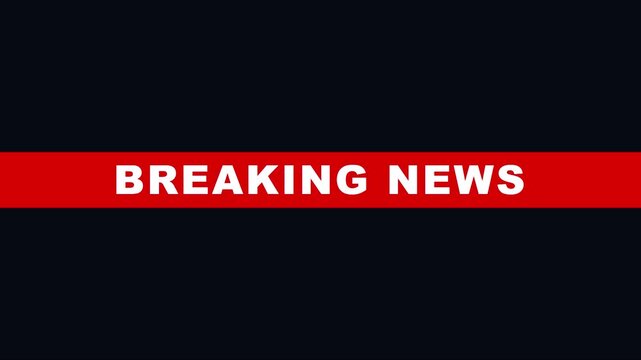 Breaking news broadcast overlay with red lower third banner for television media and digital journalism updates animation 4k