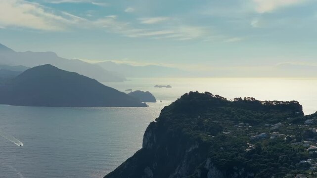 Capri Island Italy Mediterranean Coastline Aerial View
