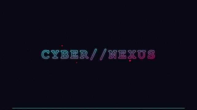 Cyber nexus neon title animation with glitch effects and digital aesthetic for futuristic tech branding and gaming intros 4k