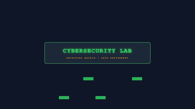 Cybersecurity lab encrypted matrix data refinement digital interface animation 4k background