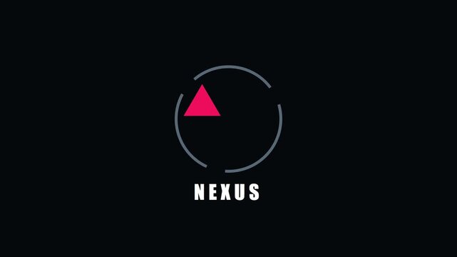 Minimalist nexus animation with pulsing geometric triangle and circular hud 4k motion minimalist