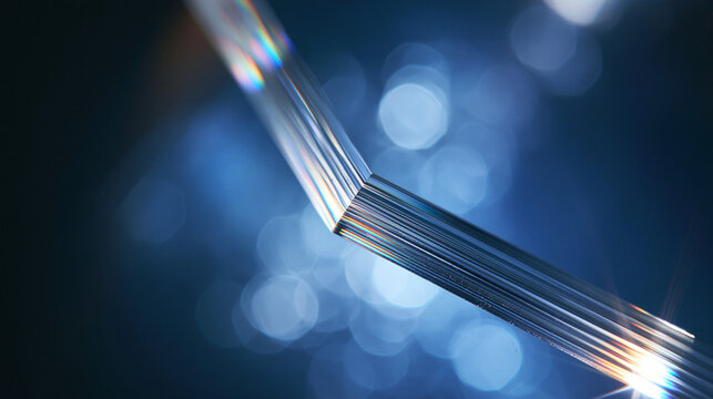 Abstract Prism Light Refraction and Fiber Optics Technology