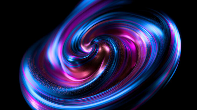 Abstract Neon Fluid Swirl Background with Metallic Texture
