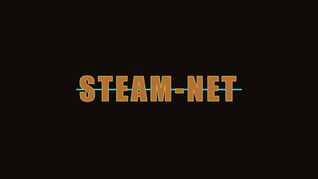 Steam-net typography motion modern minimalist tech animation for digital branding and corporate presentations 4k